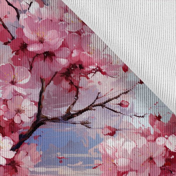 Satinband 5 cm breit Kirschblüten