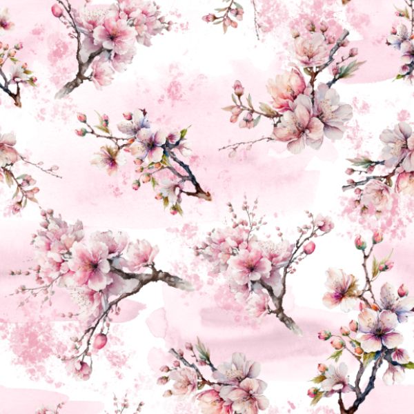 Chiffon glatt/silky Sakura Blumen