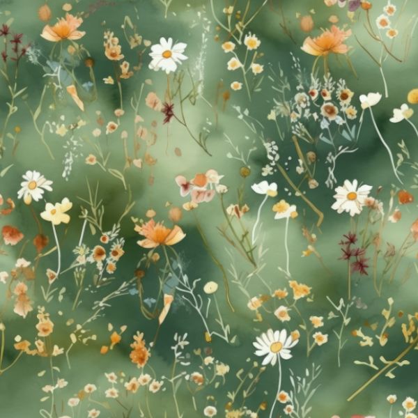 Baumwolle premium Takoy mini Blumen dunkelgrün Victoria Digitaldruck