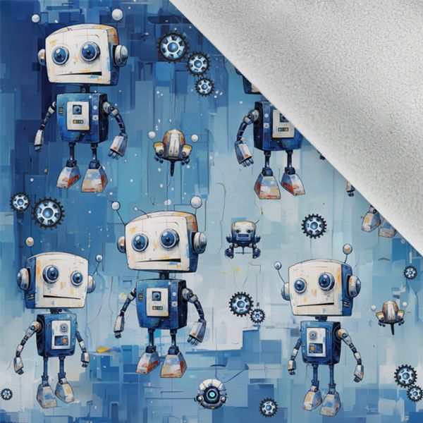 Panel für Fußsack wasserabweisender Polyester 155x120 blaue Roboter