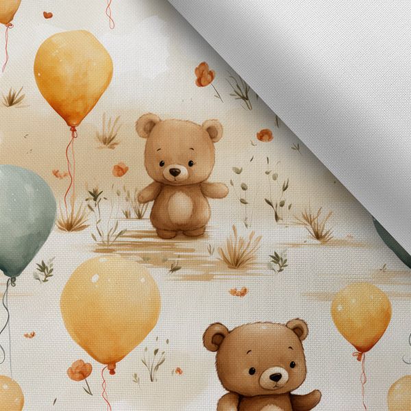 Panel für Fußsack wasserabweisender Polyester 155x120 Teddybär und Luftballons
