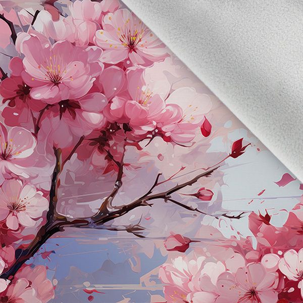 Kunstleder bedruckt Kirschblüten