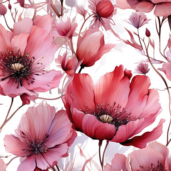 Viskose Webware 150 cm Blumen Rosa Schönheit