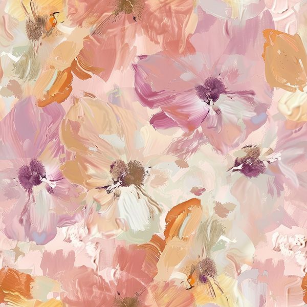 Kunstseide/ silky elastisch rosa Blumen Leyla MAXI