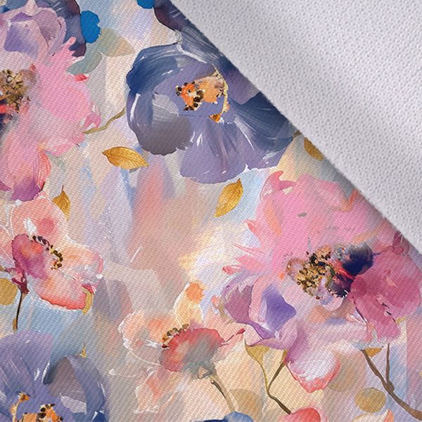 Gummiband 4 cm breit Frühlingsblumen pastell Malerei