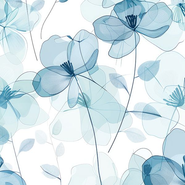 Kunstseide/ silky elastisch rauchblaue Blumen