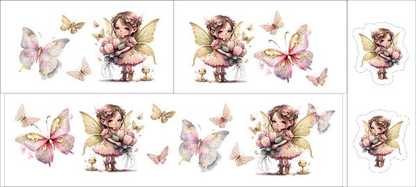Panel - Spielzeugkiste/Gestepptes Ortalion Schmetterlingsfee