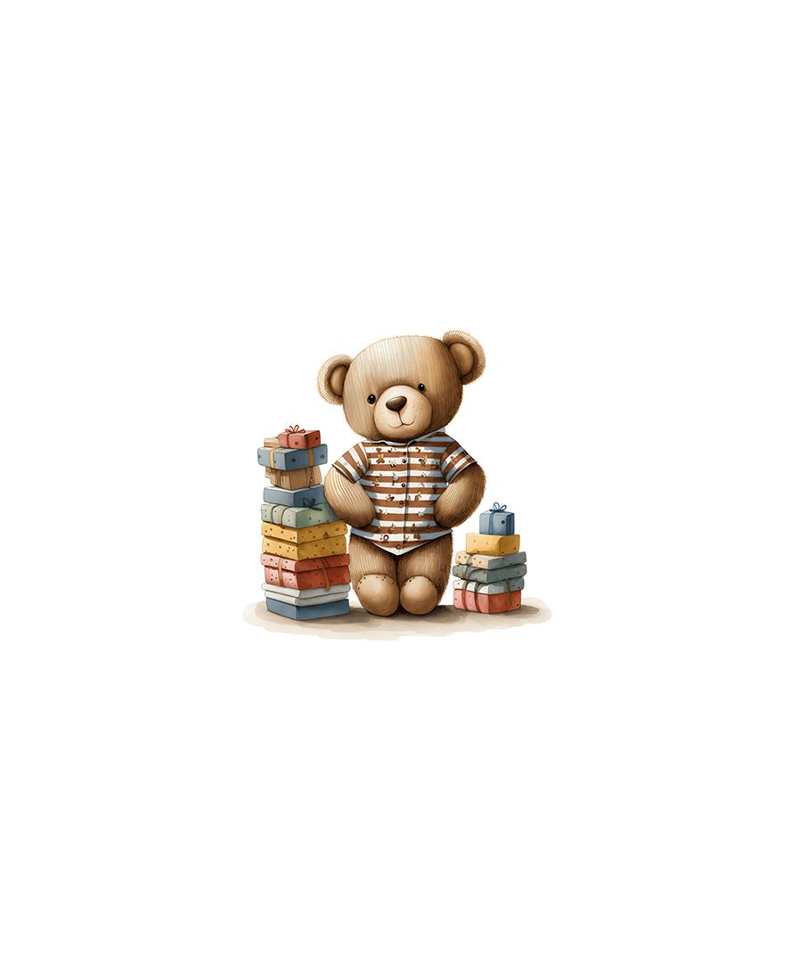 Panel für PUL Überhose Teddybär mit Würfeln