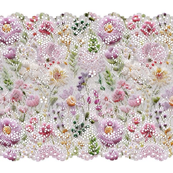 Wasserabweisender Polyester TD/NS bestickte Blumen Violet - Imitation