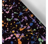 Wasserabweisender Polyester TD/NS Fluo bespritztes Muster auf schwarz