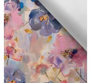 Wasserabweisender Polyester TD/NS Frühlingsblumen pastell Malerei MAXI
