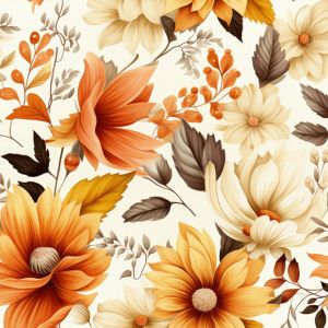 Kunstleder bedruckt Herbstblumen Alia 700g