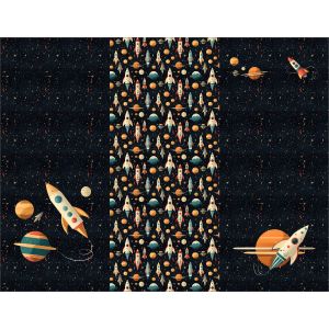 Panel für Fußsack wasserabweisender Polyester 155x120 Raketen Weltraum