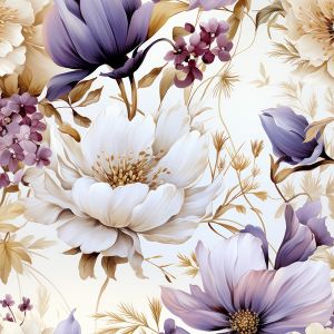 Badeanzugstoff mit UV Schutz lila Blumen Vilma