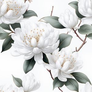 Baumwolle premium NELA weiße Blumen
