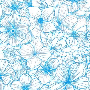 Jersey Stoff Takoy blaue Blumen Emia