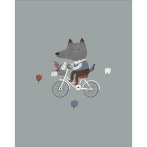 Baumwolle exclusive PANEL XL Wolf Radfahrer