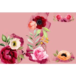 Panel für Fußsack aus wasserdichtem Polyester 155 x105 Romance Rosa