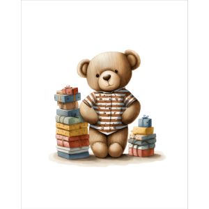 Baumwolle exclusive Panel XL Teddybär mit Würfeln