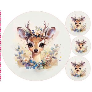 Panel für Spielmatte wasserabweisender Polyester flowers deer
