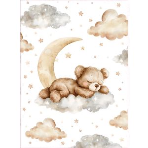 Baumwolle premium NELA PANEL XL Teddybär auf Wolken