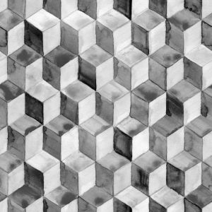 Baumwolpopeline Cubes 3D schwarz