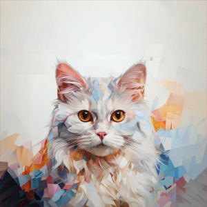 Wasserabweisender Polyester PANEL 50x50 weiße Katze