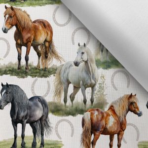 B-Ware - Wasserabweisender Polyester gemalte Pferde
