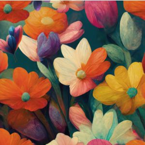 B-Ware - Regenjackenstoff/ Ortalion Blumen Malerei