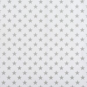 Baumwolle Grau Sterne auf Weiß