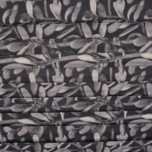 Glatter Chiffon/silky plissiert Dickblatt gemalt, schwarz