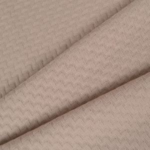 Strickstoff 100 % Baumwolle mit Zick-zack Muster beige
