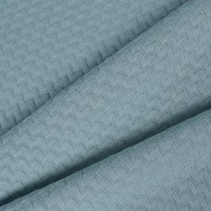 Strickstoff 100 % Baumwolle mit Zick-zack Muster graublau