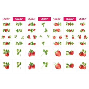 Kunstleder Labels 35 + 7 Stk gratis - Erdbeeren