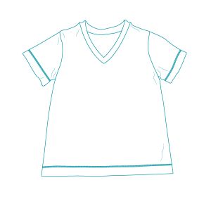 PDF-Schnittmuster Herren T-Shirt mit V-Ausschnitt