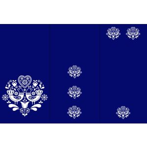 Panel für Fußsack wasserabweisender Polyester Muster Folk blau